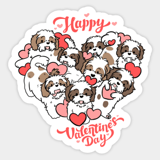 Happy valentines day cute shih tzu heart Sticker